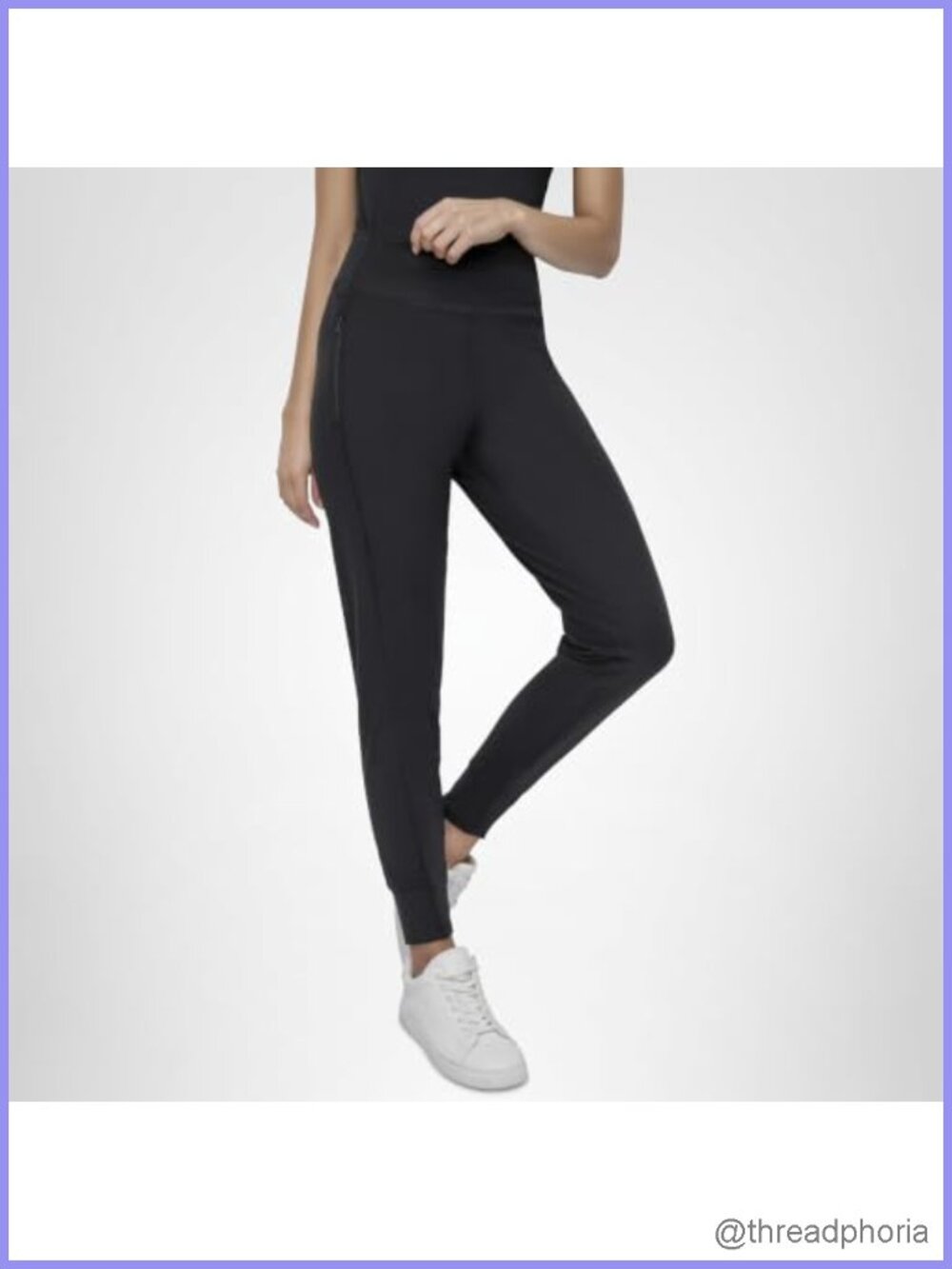 DKNY Slim Fit Jogger Pants Women's Active Lock Zip Pockets Cuff